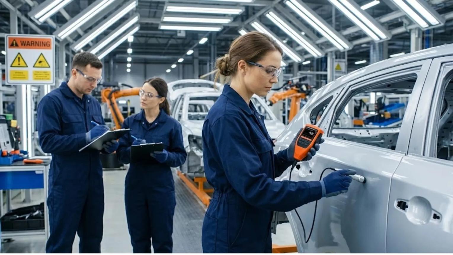 QC in automotive with quality inspection of automotive components at the manufacturing plant