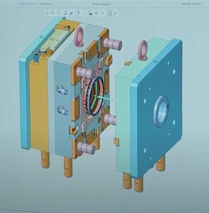 Reverse engineered CAD model reconstructed from 3D scan data of an injection mold