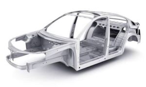 Lightweight automotive body-in-white structure optimized for high structural rigidity and material reduction