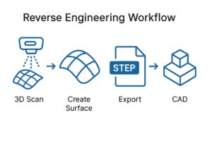 3D scan to CAD workflow for industrial reverse engineering