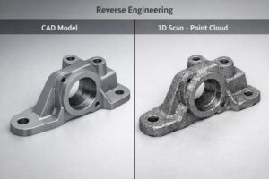 Point cloud and mesh data converted into a CAD model for reverse engineering