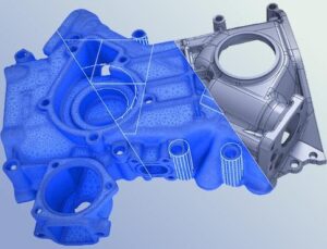 Triangular mesh geometry of a scanned mechanical component