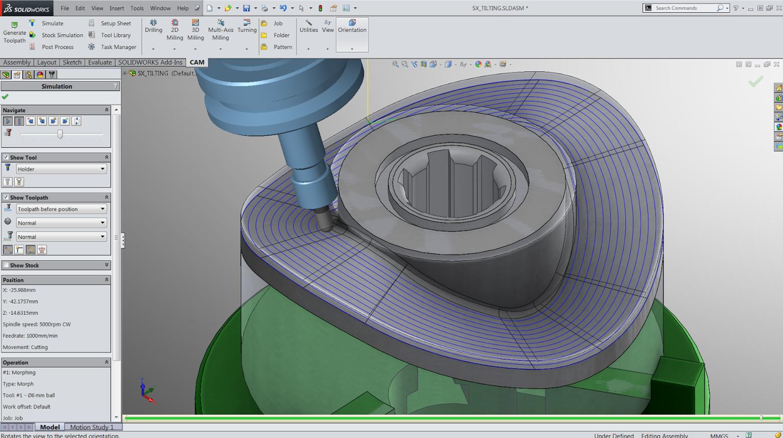 CNC milling machine with CAM toolpath visualization